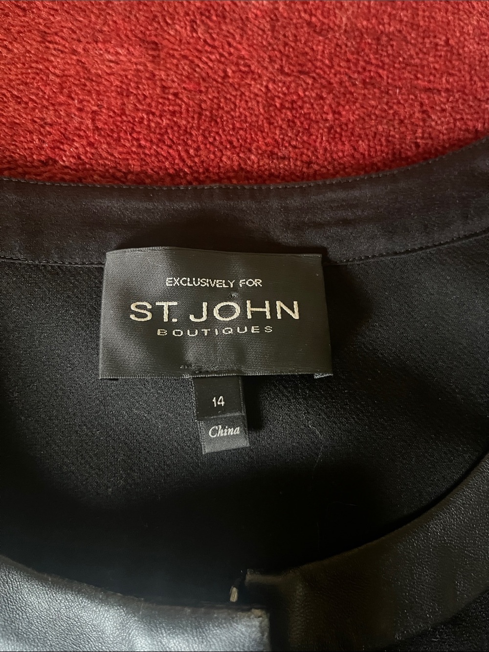 St. John Tailored Black Collarless Embellished Jacket - Picture 2 of 7